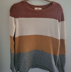 Extra Small Red, White, Orange, and Grey Sweater